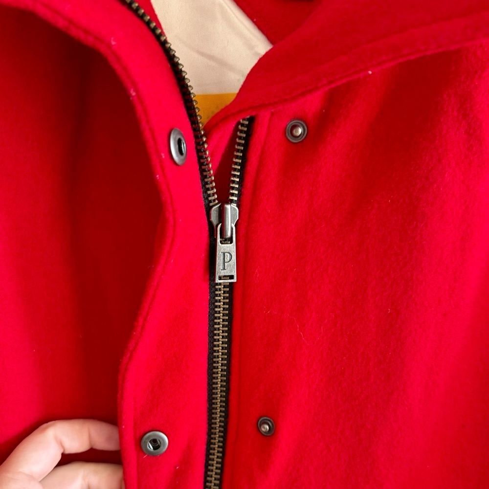 Pendleton Bold Red Wool Coat Size S - image 3